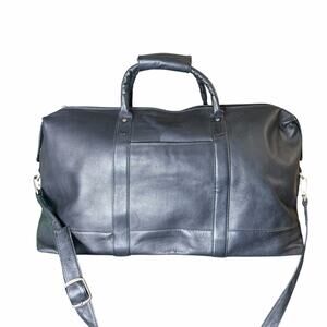 IDEX Colombia Black Leather Weekender Duffel Bag 23x9x11 Unisex